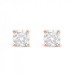 Classic 4 Claw Diamond Earrings in 18ct Rose Gold. Tdw 0.70ct